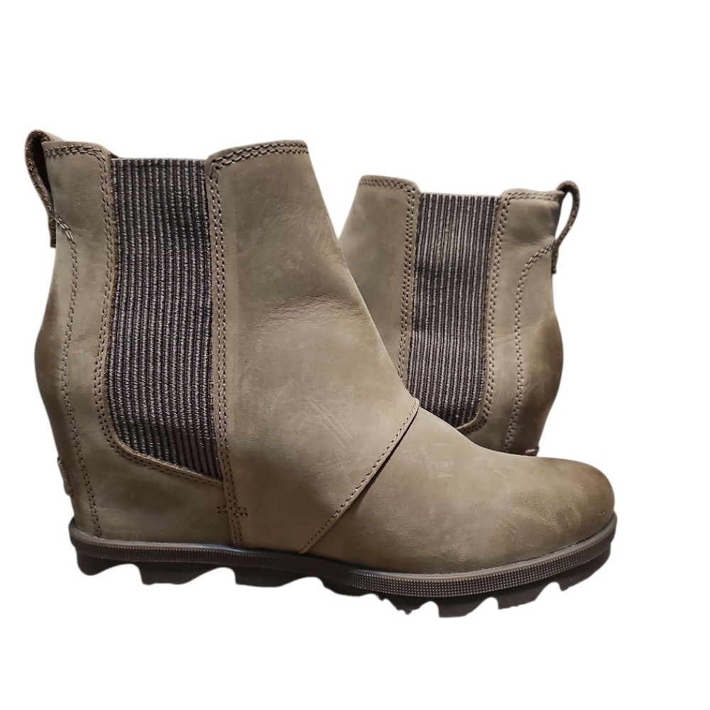 Sorel Joan Of Arctic Wedge II Chelsea Brown Ankle Boots - Picture 3 of 11